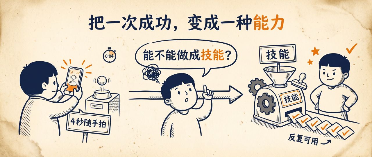 我把一段 4 秒的科技馆视频，教 AI 变成了一个技能